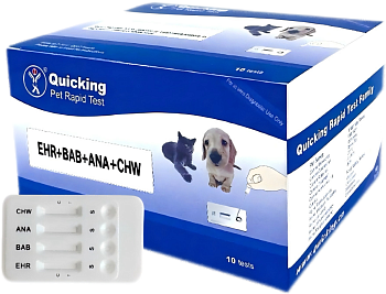 Экспресс-тест для диагностики Эрлихиоза, Бабезии, Анаплазмы,Дирофиляриоза ,EHRLI+BAB+ANA+CHW